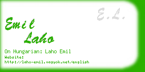 emil laho business card
